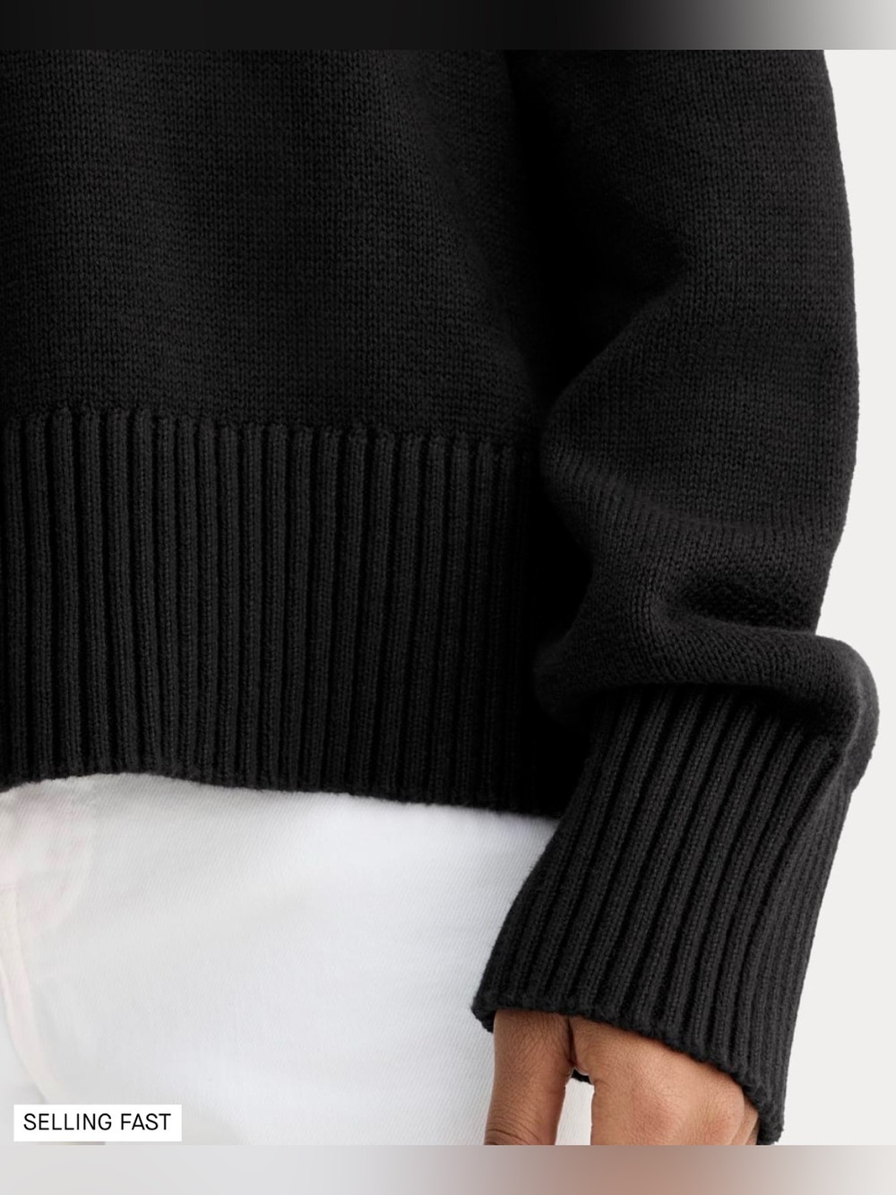 New Everlane The Boxy Turtleneck in Everyday Cotton in Black Size XS - Picture 11 of 12